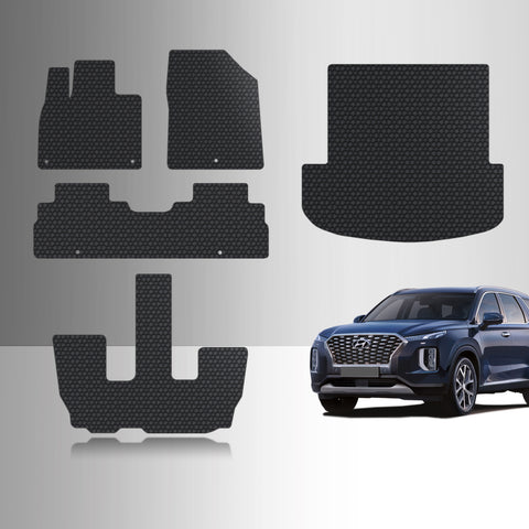 CUSTOM FIT FOR HYUNDAI Palisade 2025 Full Set Floor + 3rd Row + Cargo Mats (2nd Row Bucket Seats)
