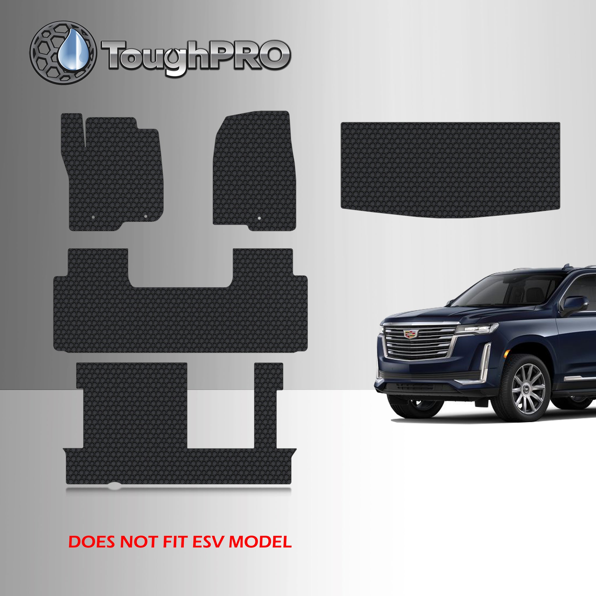 CUSTOM FIT FOR CADILLAC Escalade 2021 Front Row 2nd Row 3rd Row Trunk Mat (3rd Row Up) 2nd Row BENCH SEATING