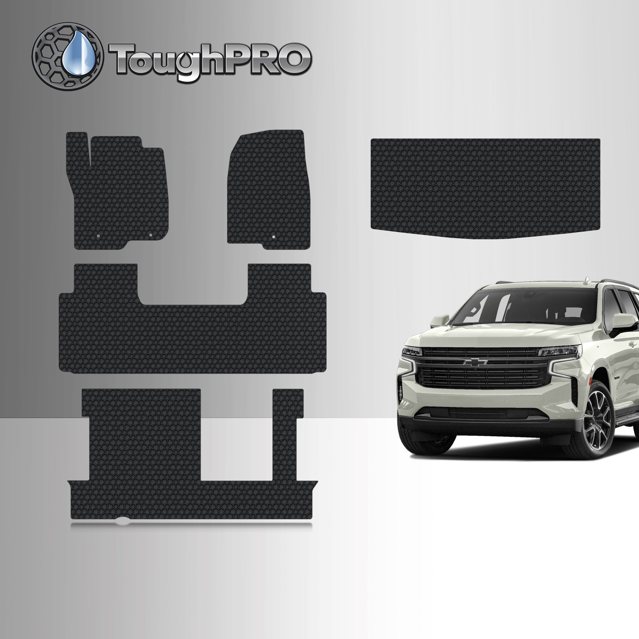 CUSTOM FIT FOR CHEVROLET Tahoe 2023 Front Row 2nd Row 3rd Row Trunk Mat (3rd Row Up) 2nd Row BENCH SEATING