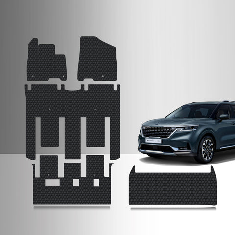 CUSTOM FIT FOR KIA Carnival Hybrid 2025 1st Row 2nd Row 3rd Row Mats Trunk Mat (7 Seater 2nd Row VIP Lounge Seats)