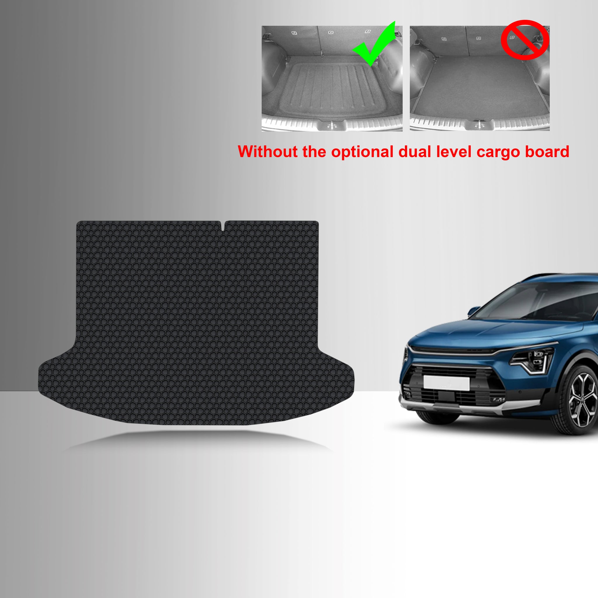 CUSTOM FIT FOR KIA Niro 2023 Cargo Mat (Without Dual Level Cargo Board)