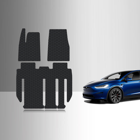 CUSTOM FIT FOR TESLA Model X Long Range 2025 7 Seater Floor Mats 1st + 2nd + 3rd Row