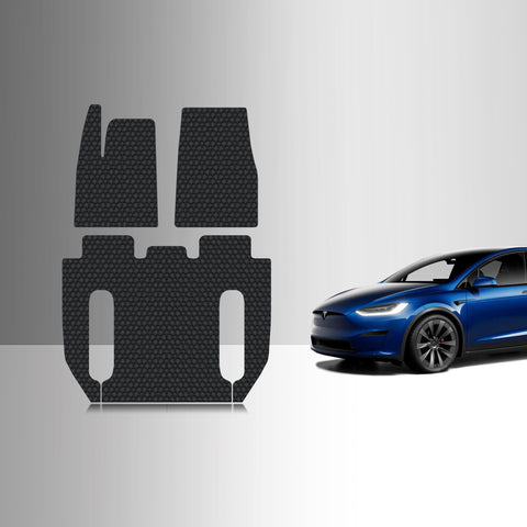 CUSTOM FIT FOR TESLA Model X Long Range 2025 6 Seater Floor Mats 1st + 2nd + 3rd Row
