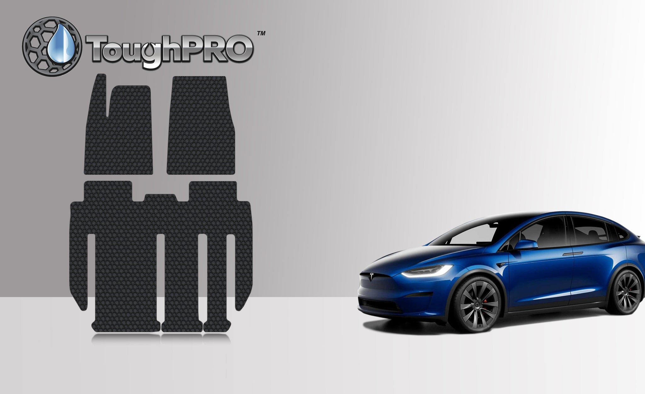 CUSTOM FIT FOR TESLA Model X Plaid 2024 7 Seater Floor Mats 1st + 2nd + 3rd Row