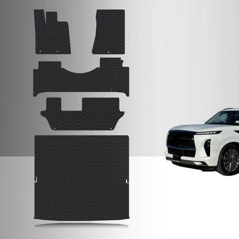 CUSTOM FIT FOR INFINITI QX80 2025 2nd Row Bench 1st, 2nd & 3rd Row + Cargo (3rd row fold down)