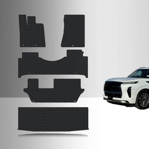 CUSTOM FIT FOR INFINITI QX80 2026 2nd Row Bench 1st, 2nd & 3rd Row + Cargo (3rd row fold up)