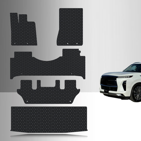 CUSTOM FIT FOR INFINITI QX80 2026 2nd Row Full Console 1st, 2nd & 3rd Row + Cargo (3rd row fold up)