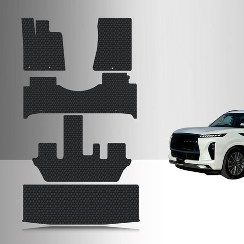 CUSTOM FIT FOR INFINITI QX80 2026 2nd Row Half Console 1st, 2nd & 3rd Row + Cargo (3rd row fold up)
