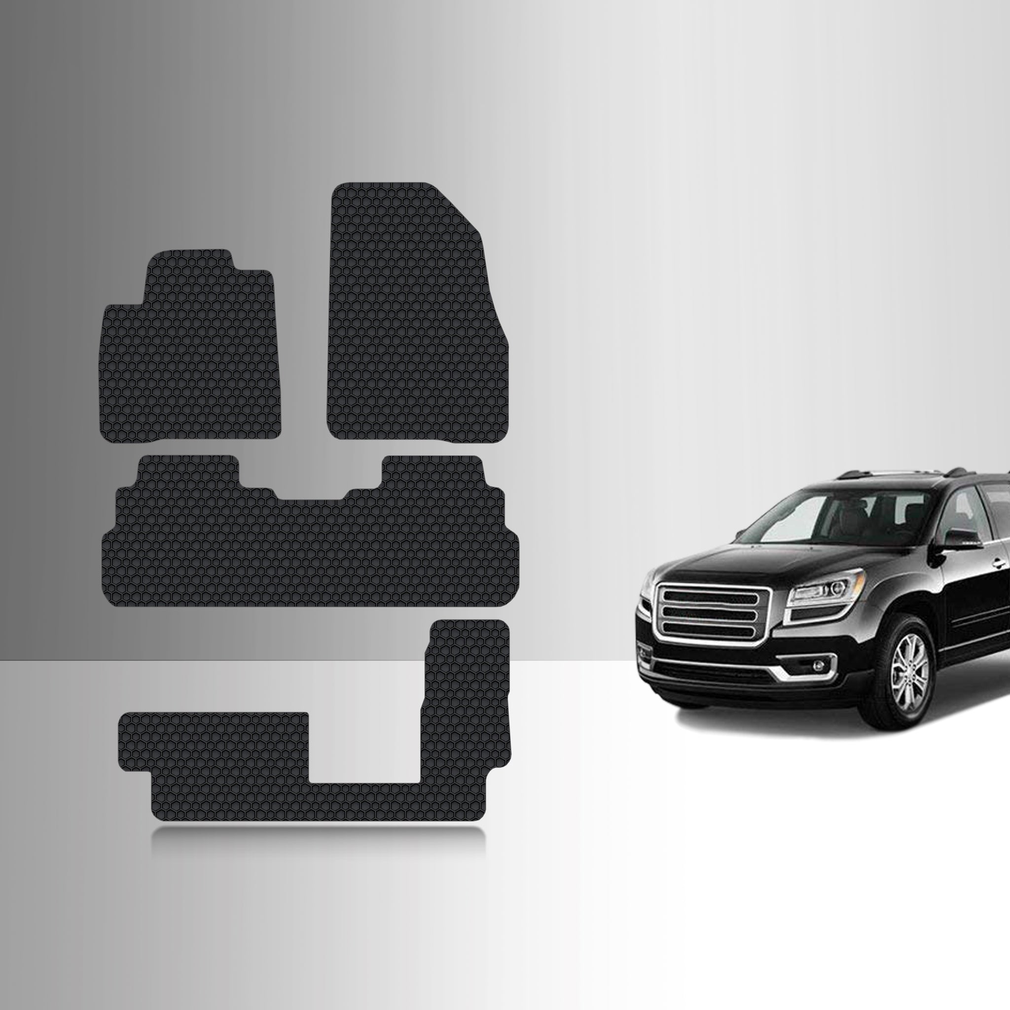 CUSTOM FIT FOR GMC Acadia Denali 2017 Two Front Mats 2nd Row  BENCH SEATING