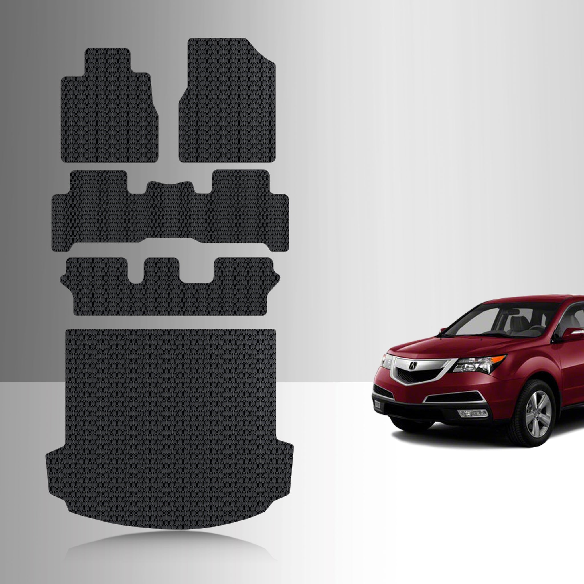 CUSTOM FIT FOR ACURA MDX 2007 Full Set Floor + 3rd Row + Cargo Mats