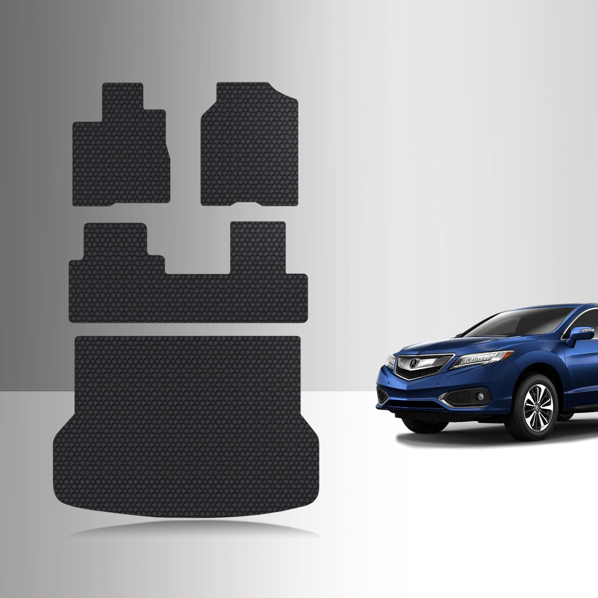 CUSTOM FIT FOR ACURA RDX 2017 Full Set Floor + Cargo Mats vehicle's PASSENGER (front) seat with 8 way power movement