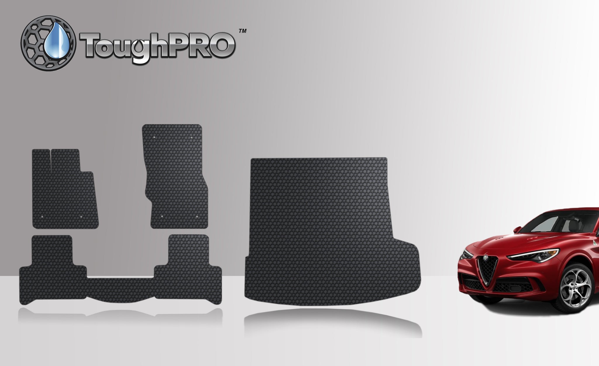 CUSTOM FIT FOR ALFA ROMEO Stelvio 2024 Full Set Floor + Cargo Mats with Subwoofer