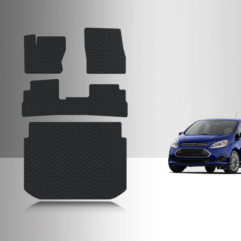 CUSTOM FIT FOR Ford Cmax 2013 Full Set Floor + Cargo Mats