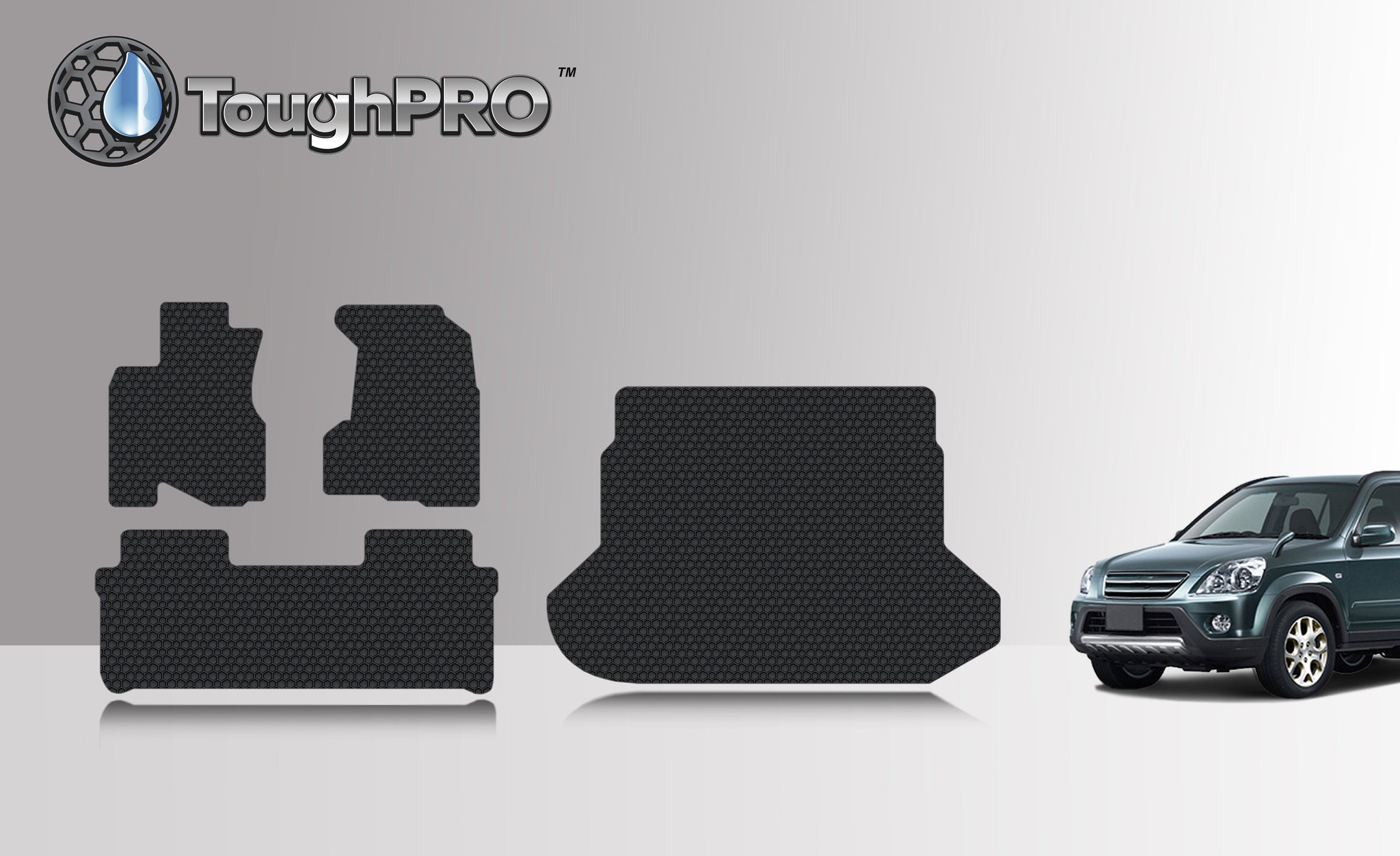 CUSTOM FIT FOR HONDA CRV 2003 Full Set Floor + Cargo Mats – ToughPRO