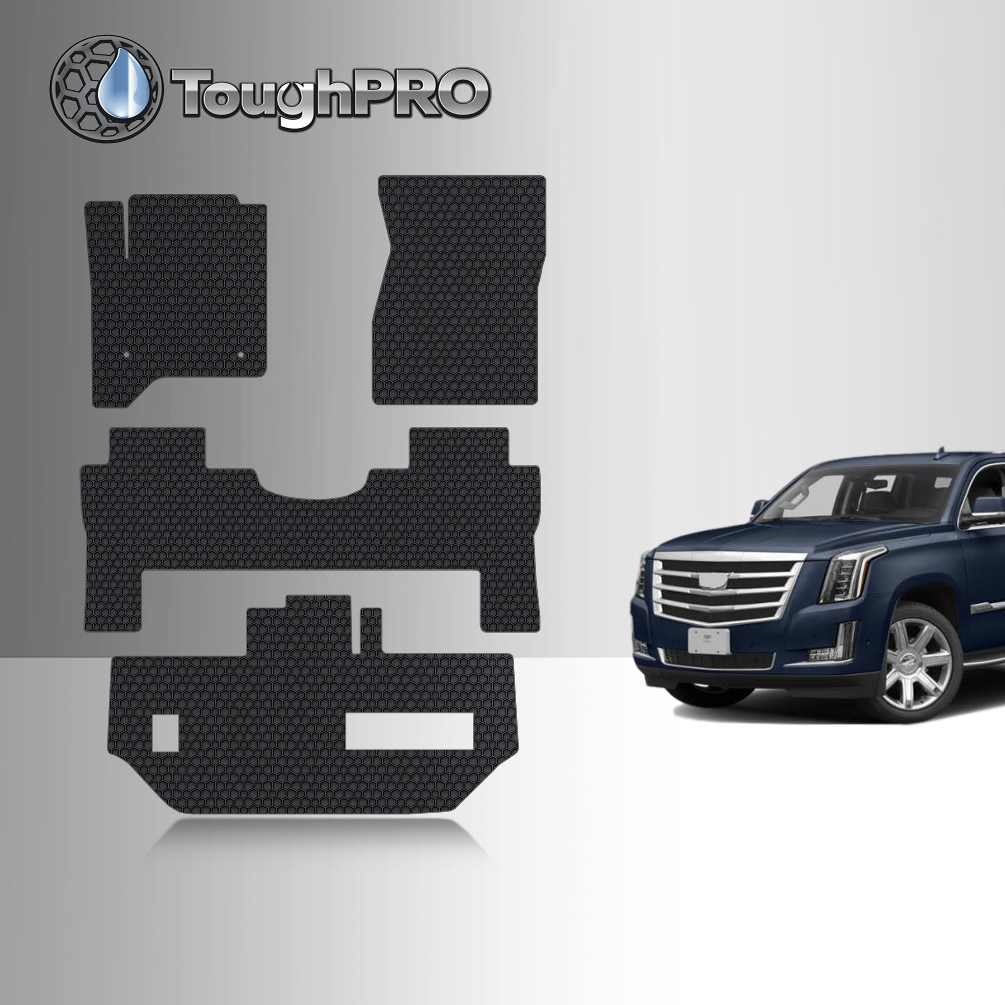 CUSTOM FIT FOR CADILLAC Escalade ESV 2015 Front Row 2nd Row 3rd Row Floor Mats BENCH SEATING