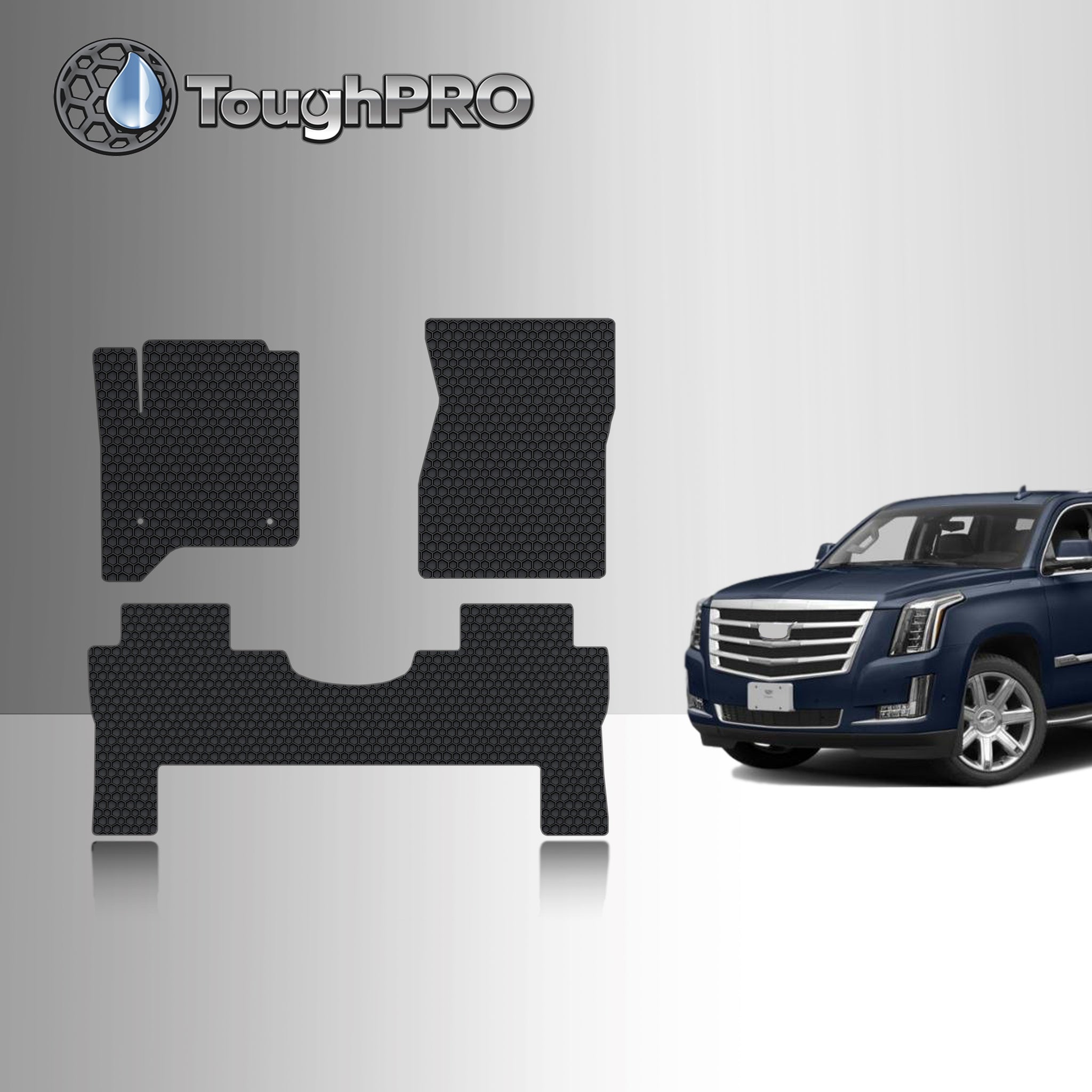 CUSTOM FIT FOR CADILLAC Escalade ESV 2017 1st & 2nd Row Floor Mats