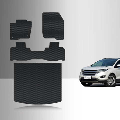 CUSTOM FIT FOR Ford Edge 2015 Full Set Floor + Cargo Mats