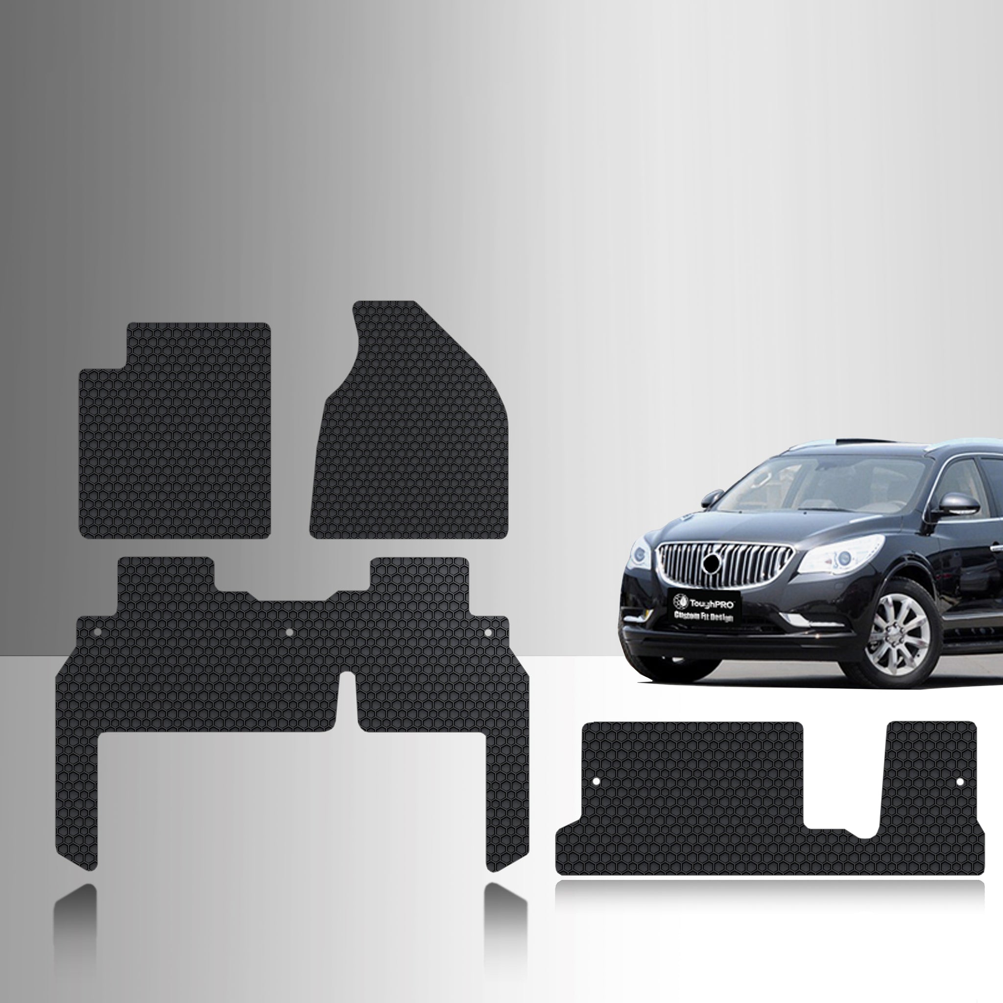 CUSTOM FIT FOR BUICK Enclave 2015 1st & 2nd & 3rd Row Mats For Bench Seating
