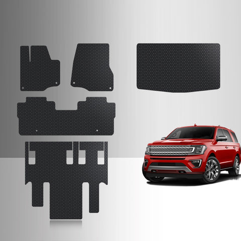 CUSTOM FIT FOR FORD Expedition Max (Bucket No Console) 2018 Front Row 2nd Row 3rd Row Trunk Mat