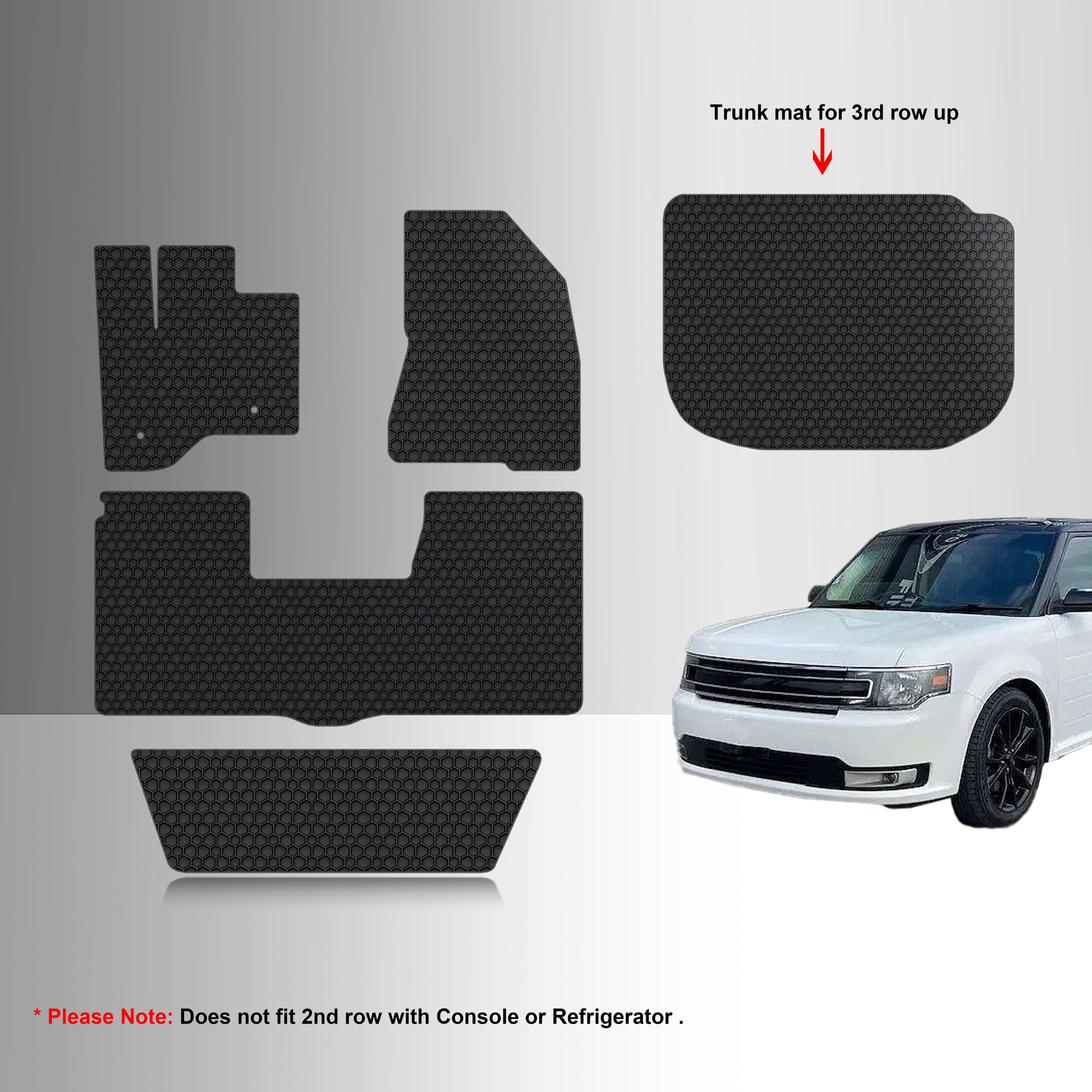 CUSTOM FIT FOR FORD Flex 2013 1st Row, 2nd Row, 3rd Row and Cargo Mat