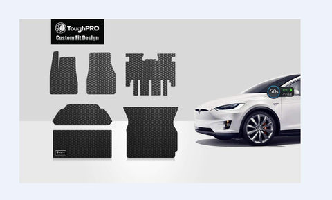 CUSTOM FIT FOR TESLA Model X 2016 Full Set (Front Trunk Mat  Front Row 2nd Row Cargo Mat Storage Mat) 5 Seater