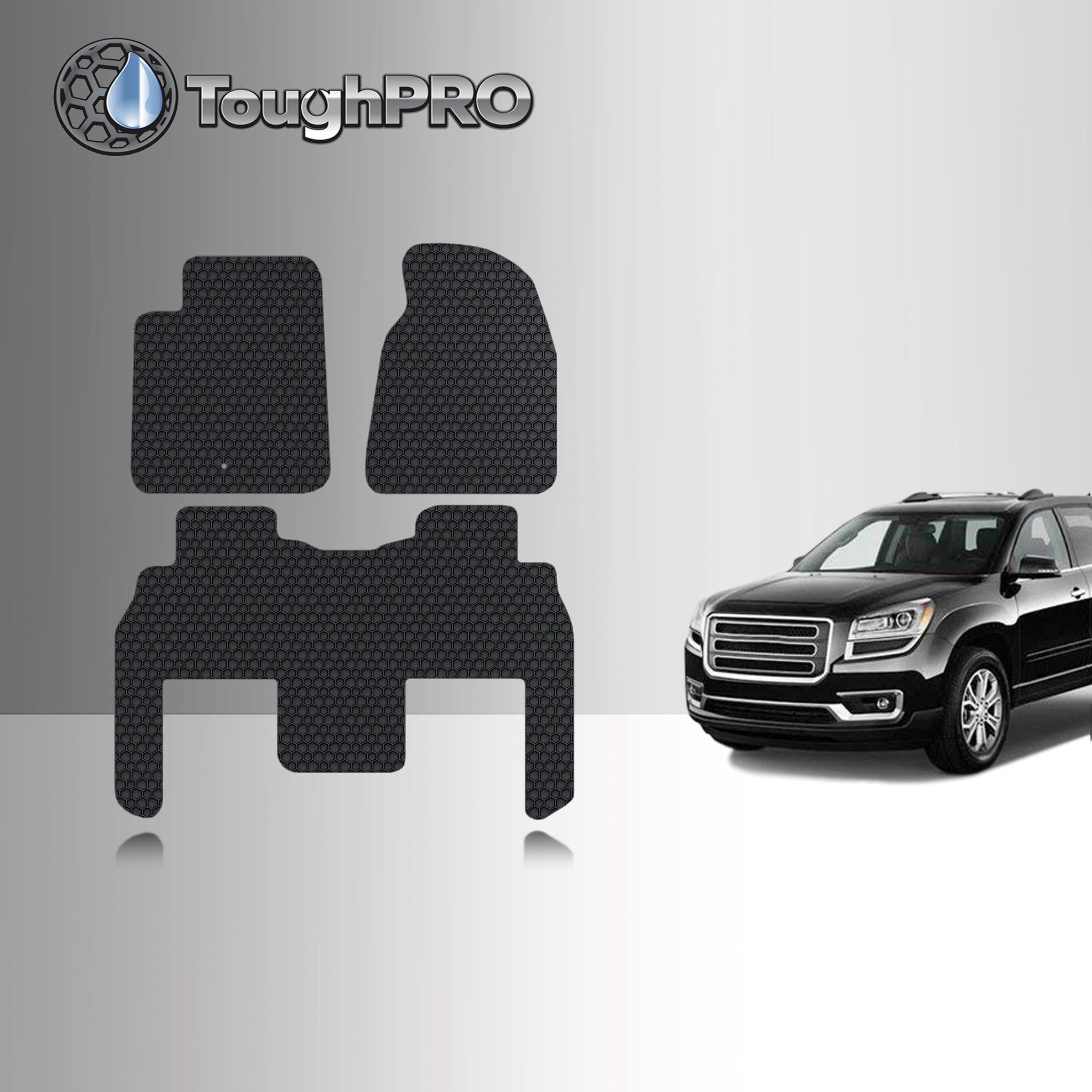 CUSTOM FIT FOR GMC Acadia 2009 Two Front Mats 2nd Row  BUCKET SEATING
