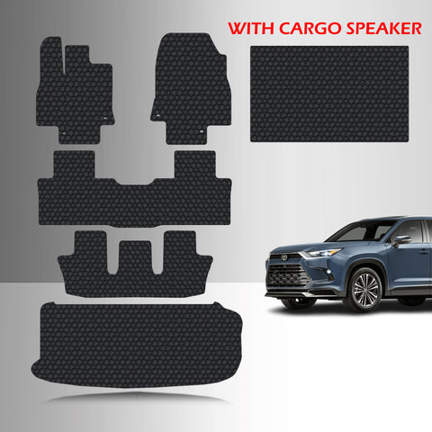 CUSTOM FIT FOR TOYOTA Grand Highlander 2026 Front Row 2nd Row 3rd Row Cargo Mat (3rd Row Down No Speaker) 8 Seater