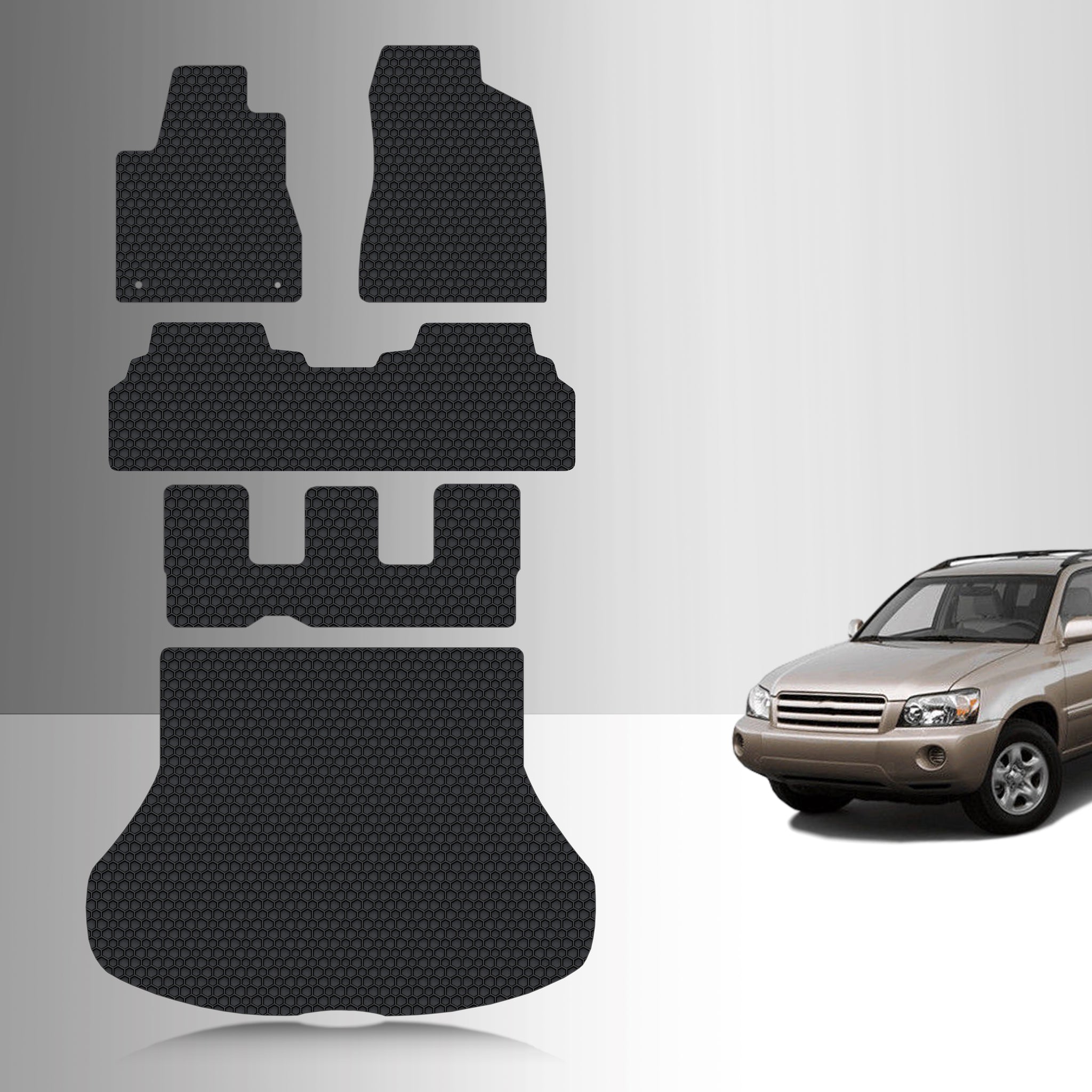 CUSTOM FIT FOR TOYOTA Highlander Hybrid 2004 Full set Floor Mats