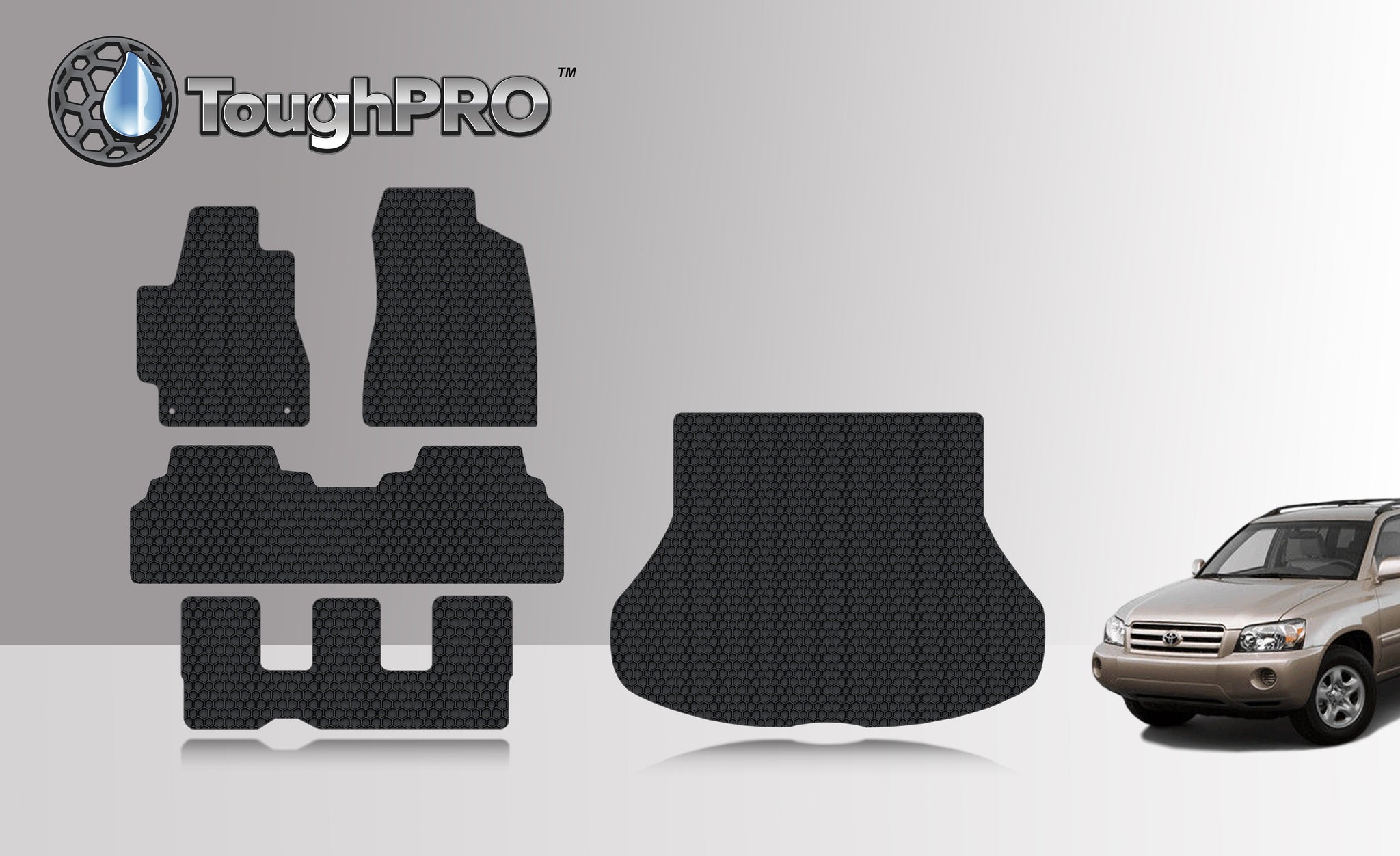 CUSTOM FIT FOR TOYOTA Highlander 2006 Full Set Floor + 3rd Row + Cargo Mats