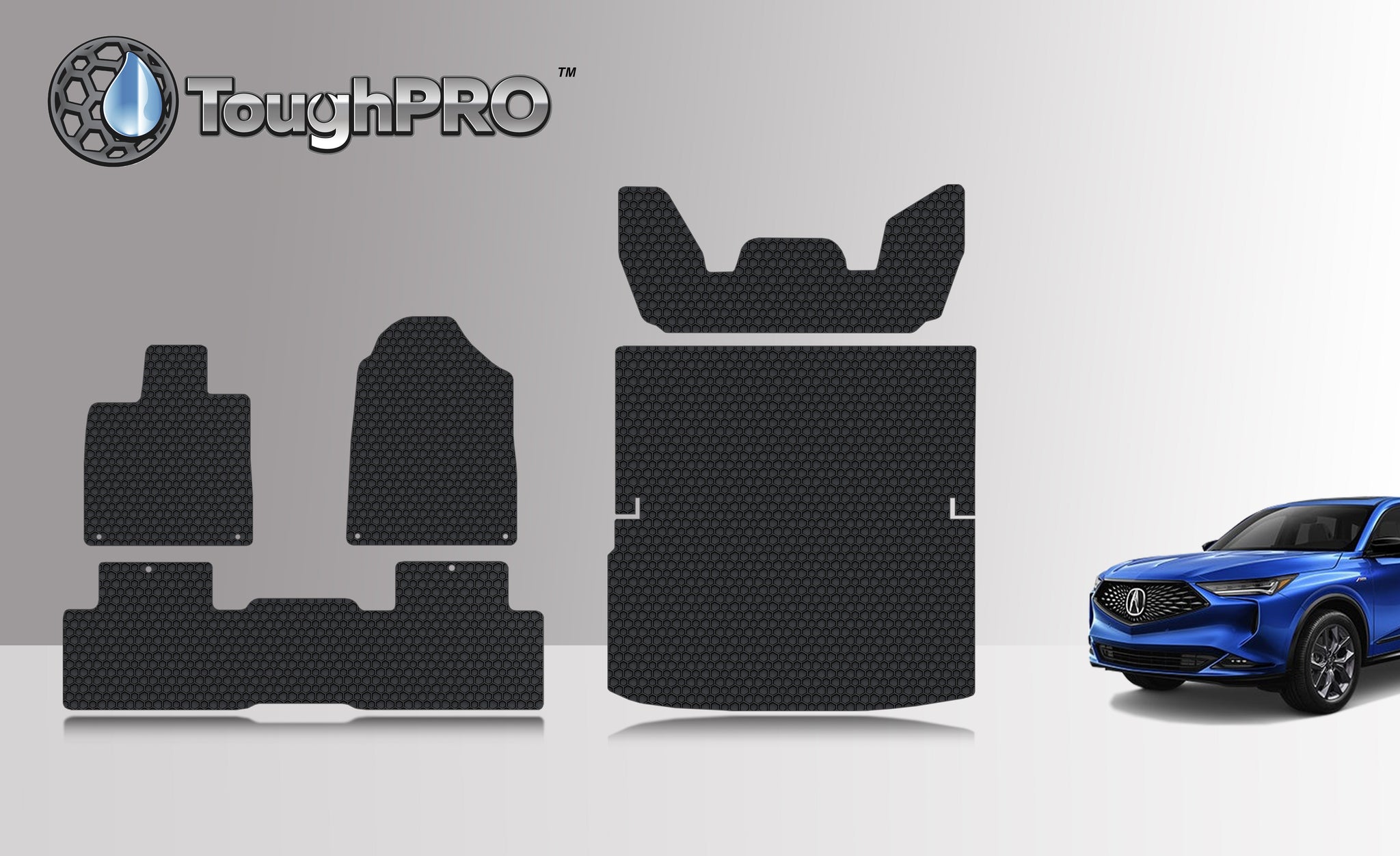 CUSTOM FIT FOR ACURA MDX 2022 Full Set Floor + 3rd Row + Cargo Mats