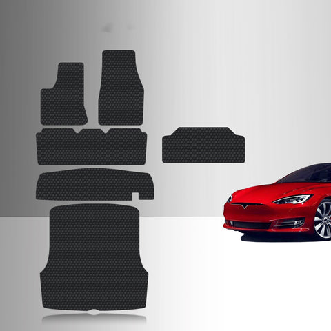 CUSTOM FIT FOR TESLA Model S 2020 Full Set (Front Trunk  Front Row Mat 2nd Row Mat Trunk Mat Storage Mat)