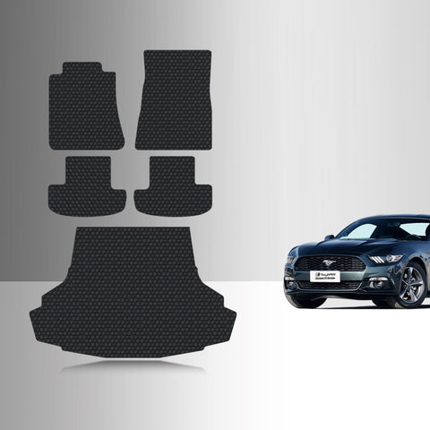 CUSTOM FIT FOR Ford Mustang 2015 No Speaker Full Set Floor + Cargo Mats