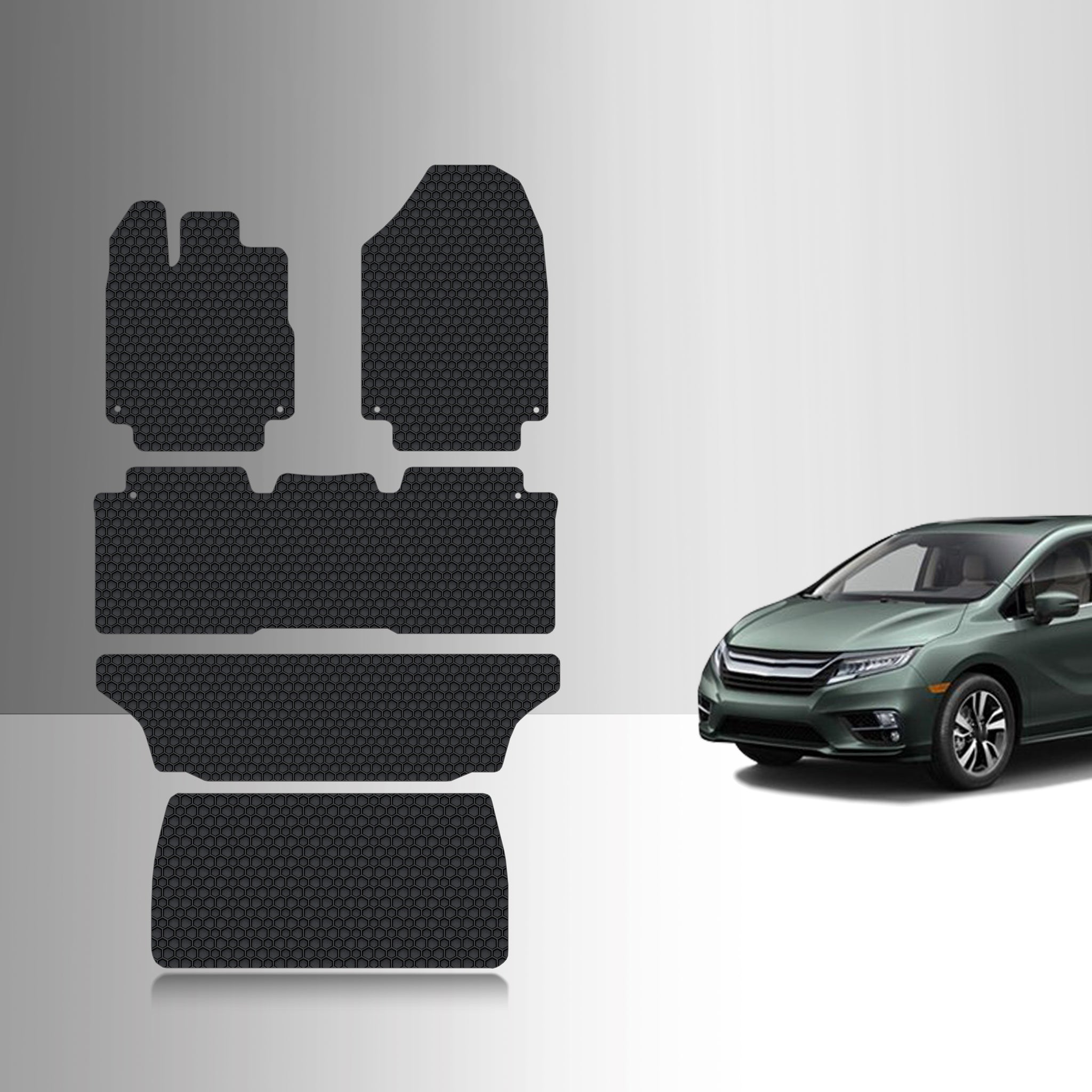CUSTOM FIT FOR HONDA Odyssey 2020 Front Row, 2nd Row, 3rd Row, Storage Mat