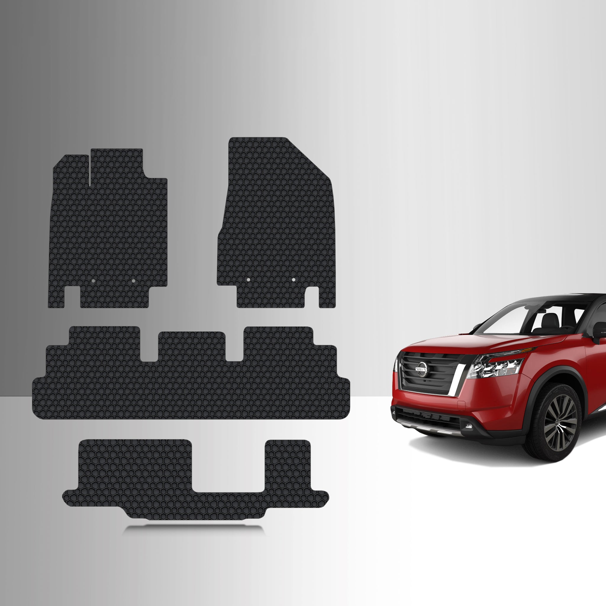 CUSTOM FIT FOR NISSAN Pathfinder 2025 Front Row 2nd Row 3rd Row (2nd row Bench Seats)