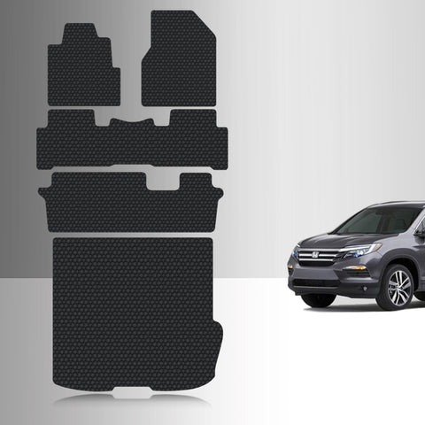 CUSTOM FIT FOR HONDA Pilot 2009 Full Set Floor + 3rd Row + Cargo Mats
