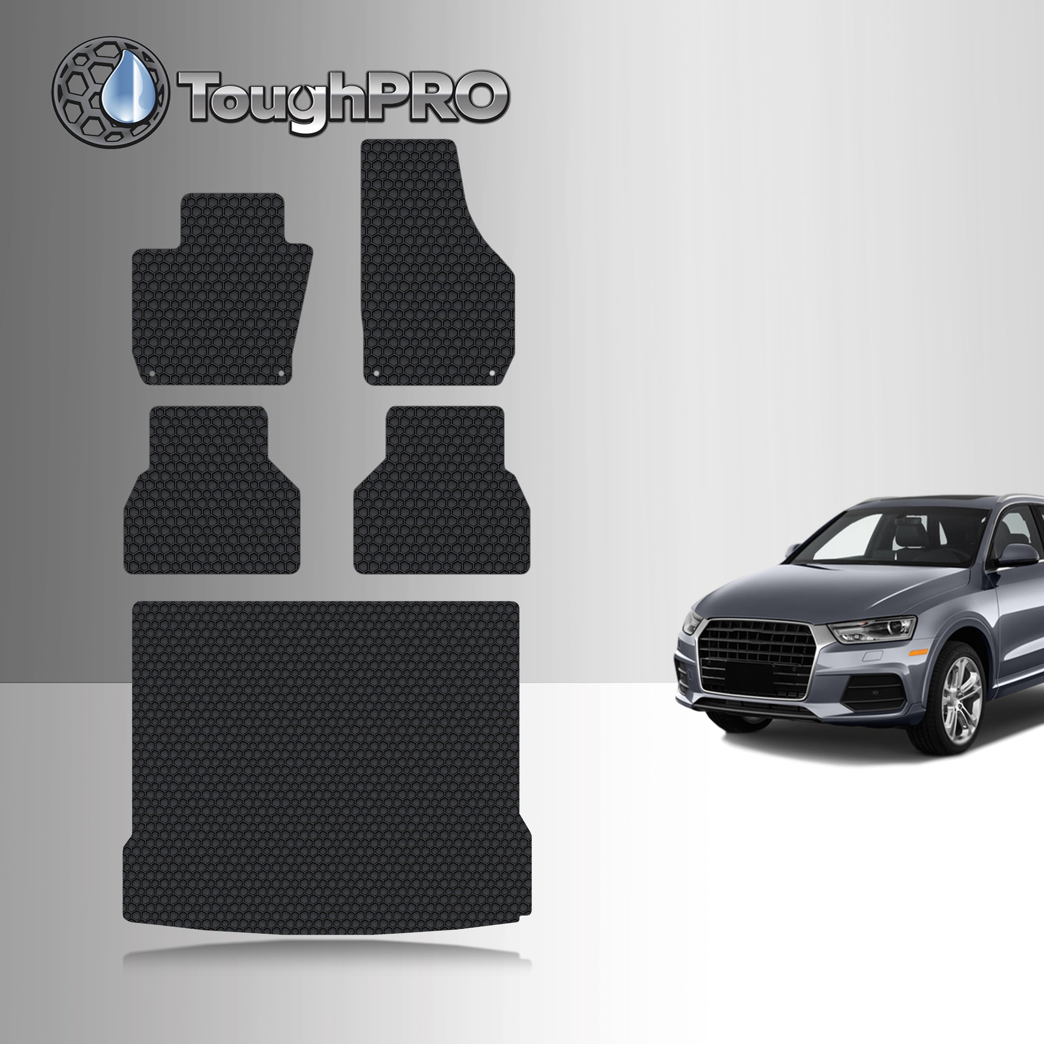 CUSTOM FIT FOR AUDI Q3 2016 Full Set Floor + Cargo Mats