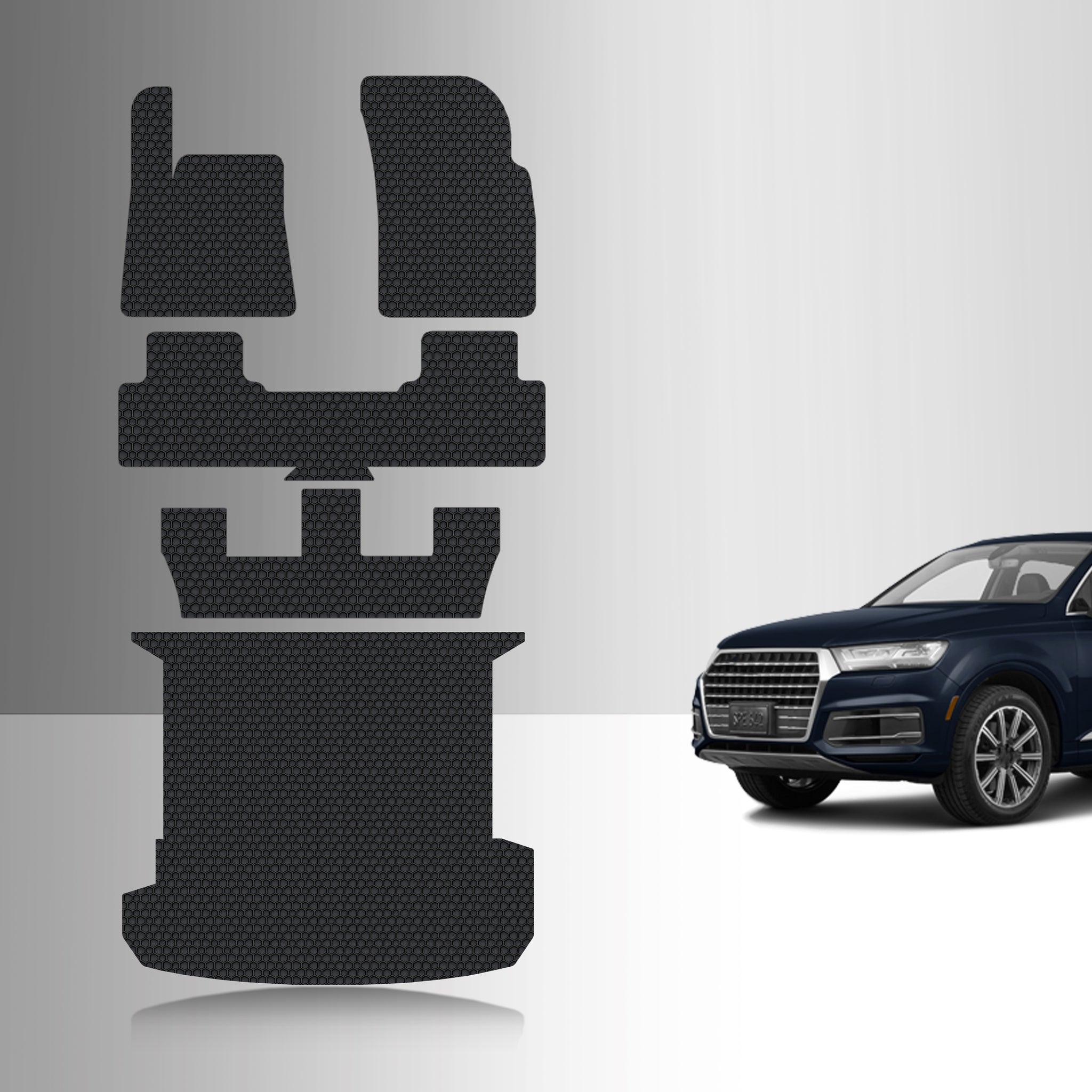 CUSTOM FIT FOR AUDI Q7 2025 Full Set Floor + 3rd Row + Cargo Mats