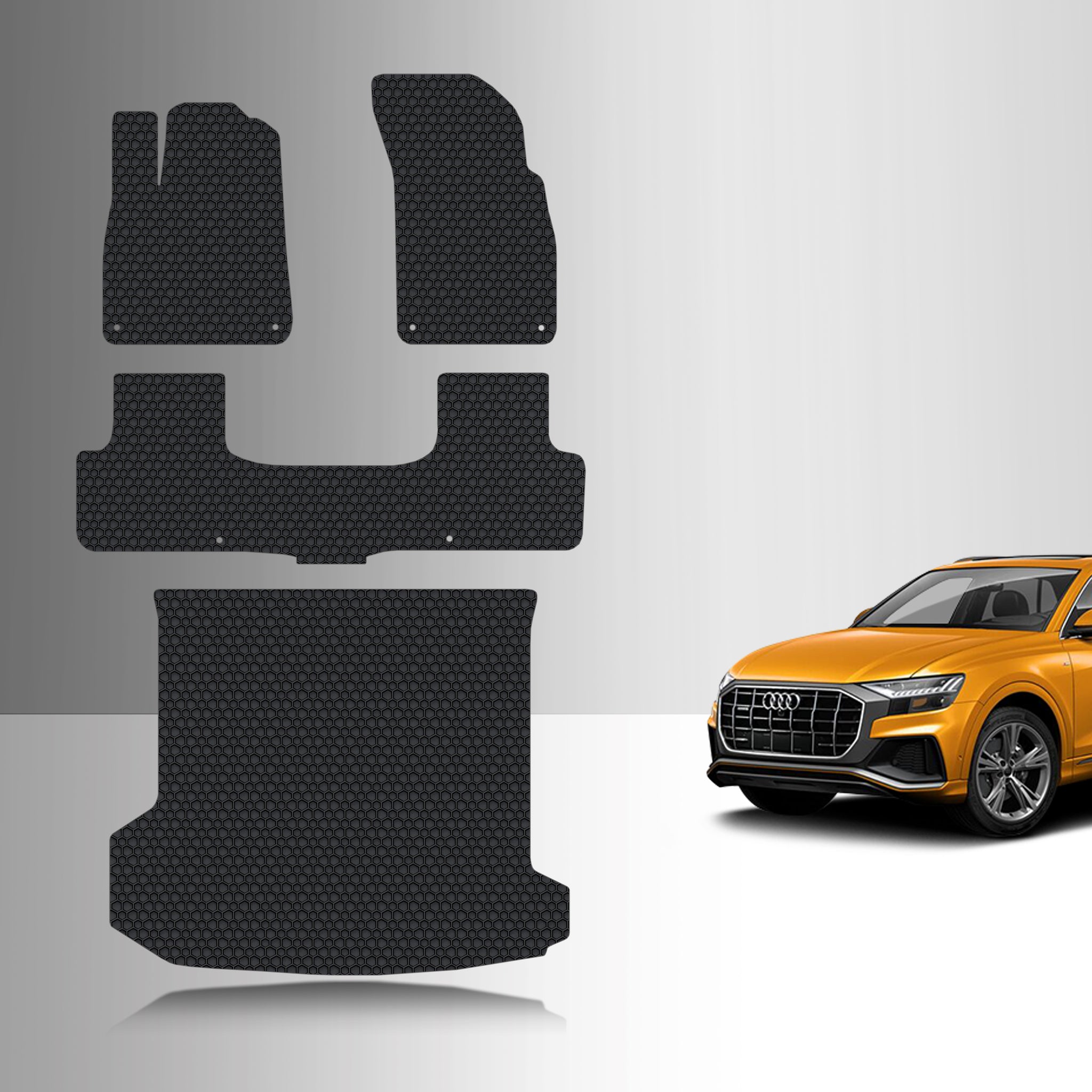 CUSTOM FIT FOR AUDI Q8 2021 Full Set Floor + Cargo Mats