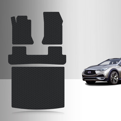 CUSTOM FIT FOR INFINITI QX30 2019 Full Set Floor + Cargo Mats
