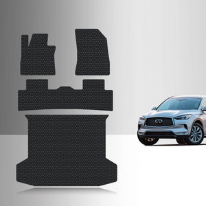 CUSTOM FIT FOR INFINITI QX50 2019 Full Set Floor + Cargo Mats