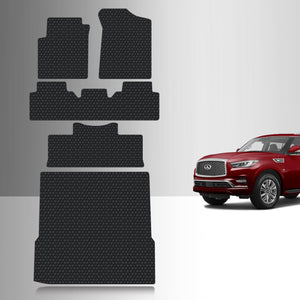 CUSTOM FIT FOR INFINITI QX80 2024 1st, 2nd & 3rd Row + Cargo (3rd row fold down)