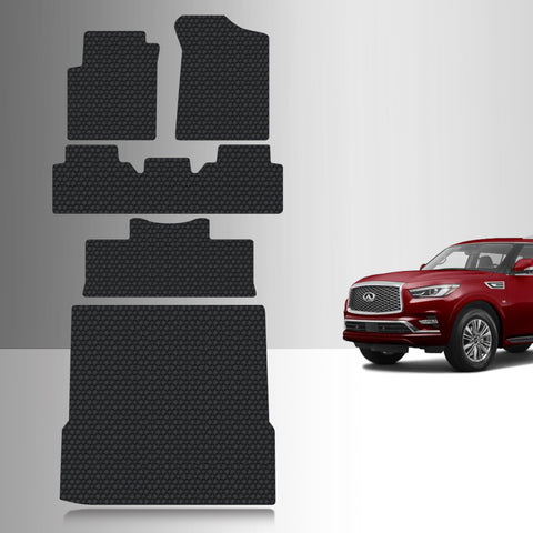 CUSTOM FIT FOR INFINITI QX80 2024 1st, 2nd & 3rd Row + Cargo (3rd row fold down)