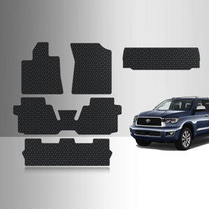 CUSTOM FIT FOR TOYOTA Sequoia 2022 Front Row 2nd Row 3rd Row Cargo Mat (3rd Row Up)