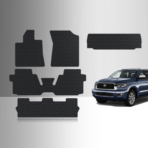 CUSTOM FIT FOR TOYOTA Sequoia 2022 Front Row 2nd Row 3rd Row Cargo Mat (3rd Row Up)