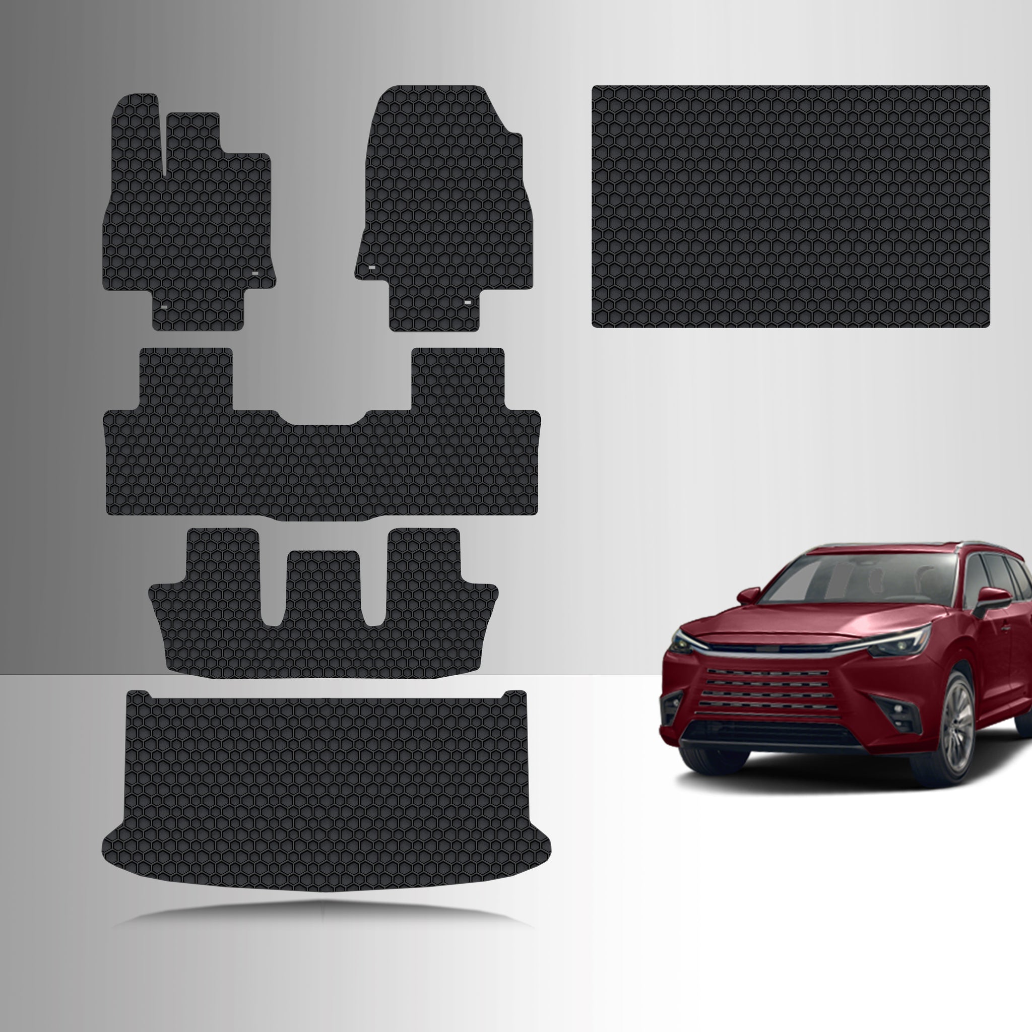 CUSTOM FIT FOR LEXUS TX 2024 Front Row 2nd Row 3rd Row Cargo Mat (3rd Row Down) 8 Seater