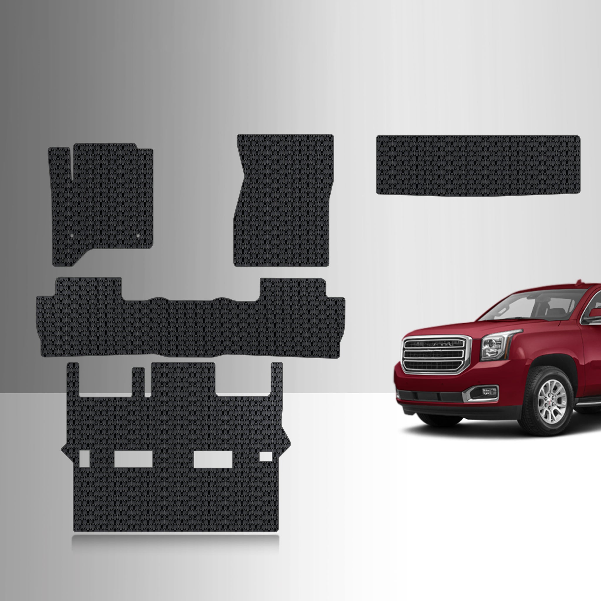 CUSTOM FIT FOR CHEVROLET Tahoe 2015 Front Row 2nd Row 3rd Row Trunk Mat (3rd Row Up) 2nd Row BUCKET SEATING