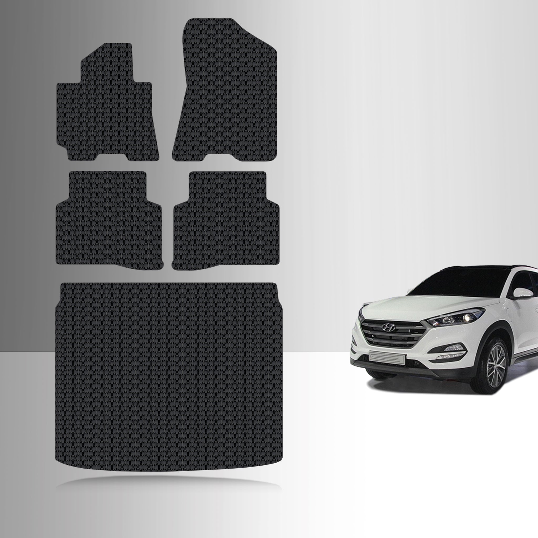 CUSTOM FIT FOR HYUNDAI Tucson 2018 Full Set Floor + Cargo Mats