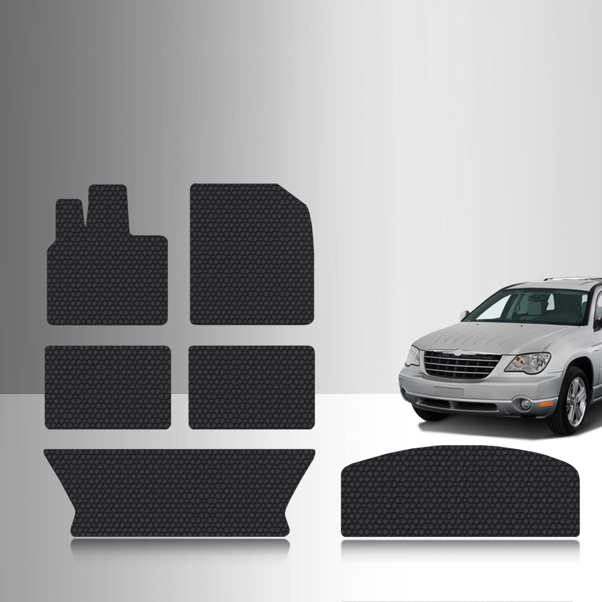 CUSTOM FIT FOR CHRYSLER Pacifica 2007 Front Row 2nd Row 3rd Row Cargo Mat (3rd Row Up)