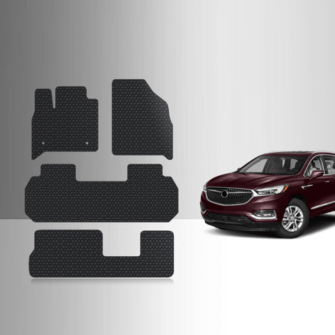 CUSTOM FIT FOR BUICK Enclave 2019 1st Row & 2nd Row & 3rd Row Mats For Bench Seating