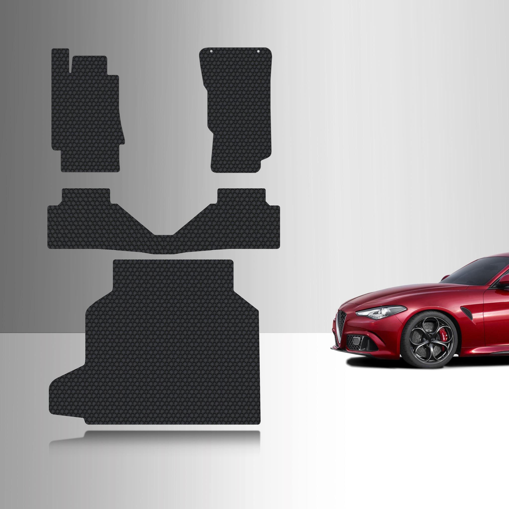 CUSTOM FIT FOR ALFA ROMEO Giulia 2024 AWD Full Set Floor + Cargo Mats
